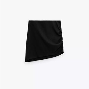 Zara NWOT blk Asym mini skirt s